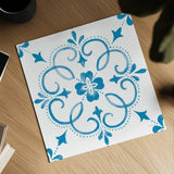 Blooming Orchard Tile II by Danhui Nai. Shown as a detailed flat fine art print, highlighting archival giclee quality. Available as an archival giclee rolled canvas, fine art paper, or poster print. SKU 78496a.