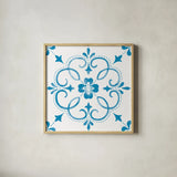 Blooming Orchard Tile II by Danhui Nai. Shown in a natural wood glass frame for a timeless modern aesthetic. Available as an archival giclee rolled canvas, fine art paper, or poster print. SKU 78496a.