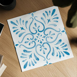 Blooming Orchard Tile IV by Danhui Nai. Shown as a detailed flat fine art print, highlighting archival giclee quality. Available as an archival giclee rolled canvas, fine art paper, or poster print. SKU 78498a.