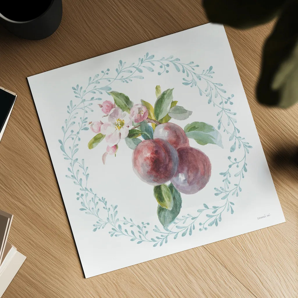 Blooming Orchard V by Danhui Nai. Shown as a detailed flat fine art print, highlighting archival giclee quality. Available as an archival giclee rolled canvas, fine art paper, or poster print. SKU 78494a.
