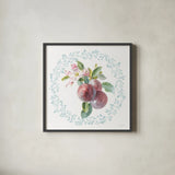 Blooming Orchard V by Danhui Nai. Shown in a sleek black glass frame for a contemporary gallery look. Available as an archival giclee rolled canvas, fine art paper, or poster print. SKU 78494a.