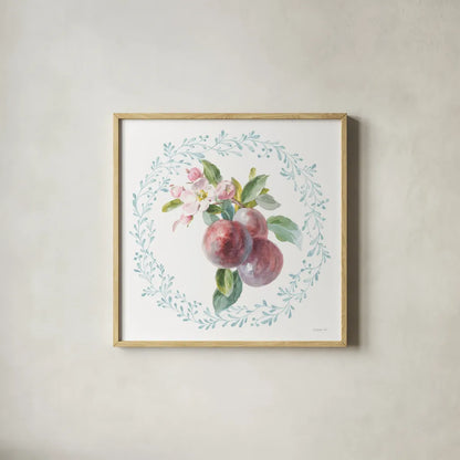 Blooming Orchard V by Danhui Nai. Shown in a natural wood glass frame for a timeless modern aesthetic. Available as an archival giclee rolled canvas, fine art paper, or poster print. SKU 78494a.