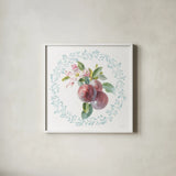 Blooming Orchard V by Danhui Nai. Shown in a crisp white glass frame for a clean and minimalist style. Available as an archival giclee rolled canvas, fine art paper, or poster print. SKU 78494a.