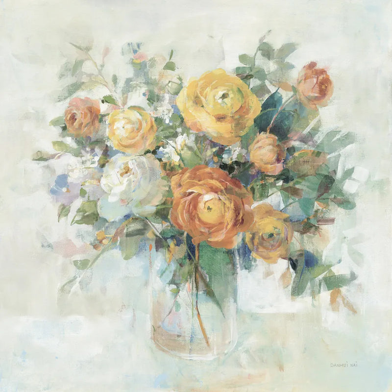 Blooming Splendor I Neutral by Danhui Nai. SKU 70353a. Archival Giclee Fine art print for wall decor.