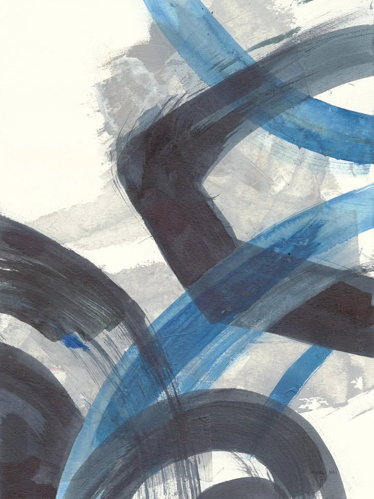 Blue Brushy Abstract I by Danhui Nai