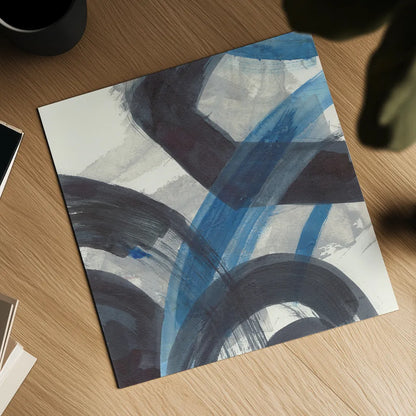 Blue Brushy Abstract I Crop by Danhui Nai. Shown as a detailed flat fine art print, highlighting archival giclee quality. Available as an archival giclee rolled canvas, fine art paper, or poster print. SKU 60195a.