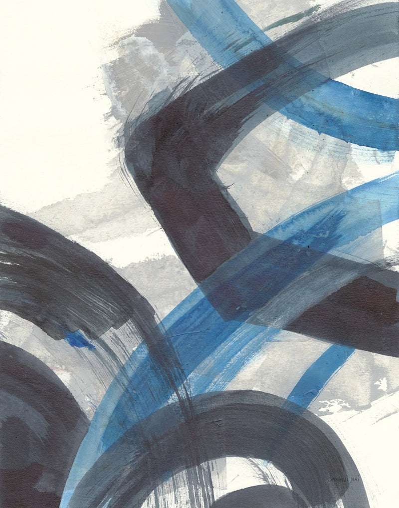 Blue Brushy Abstract I Crop by Danhui Nai