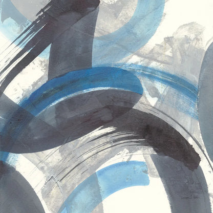 Blue Brushy Abstract II Crop by Danhui Nai. SKU 60196a. Archival Giclee Fine art print for wall decor.