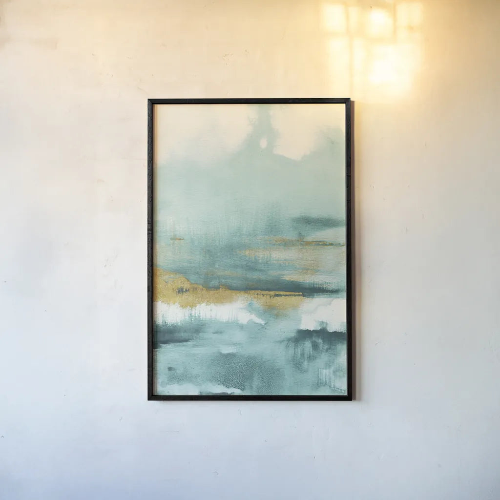 Blue Saffron I by Danhui Nai. shown as a paper print in a black flame. Available as a archival giclee rolled canvas, fine art paper, or poster print. SKU 65133h.