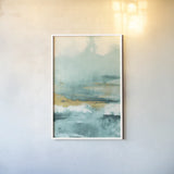 Blue Saffron I by Danhui Nai. shown as a paper print in a white frame. Available as a archival giclee rolled canvas, fine art paper, or poster print. SKU 65133h.