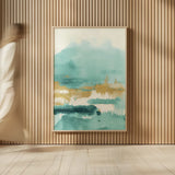 Blue Saffron II by Danhui Nai. shown as over sized large wall art. Available as an archival giclee rolled canvas, fine art paper, or poster print. SKU 65134h.