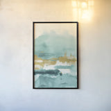 Blue Saffron II by Danhui Nai. shown as a paper print in a black flame. Available as a archival giclee rolled canvas, fine art paper, or poster print. SKU 65134h.
