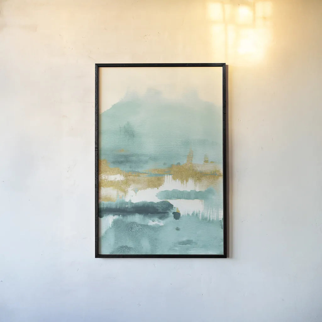 Blue Saffron II by Danhui Nai. shown as a paper print in a black flame. Available as a archival giclee rolled canvas, fine art paper, or poster print. SKU 65134h.