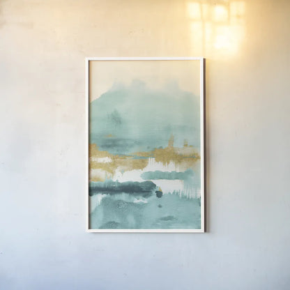 Blue Saffron II by Danhui Nai. shown as a paper print in a white frame. Available as a archival giclee rolled canvas, fine art paper, or poster print. SKU 65134h.