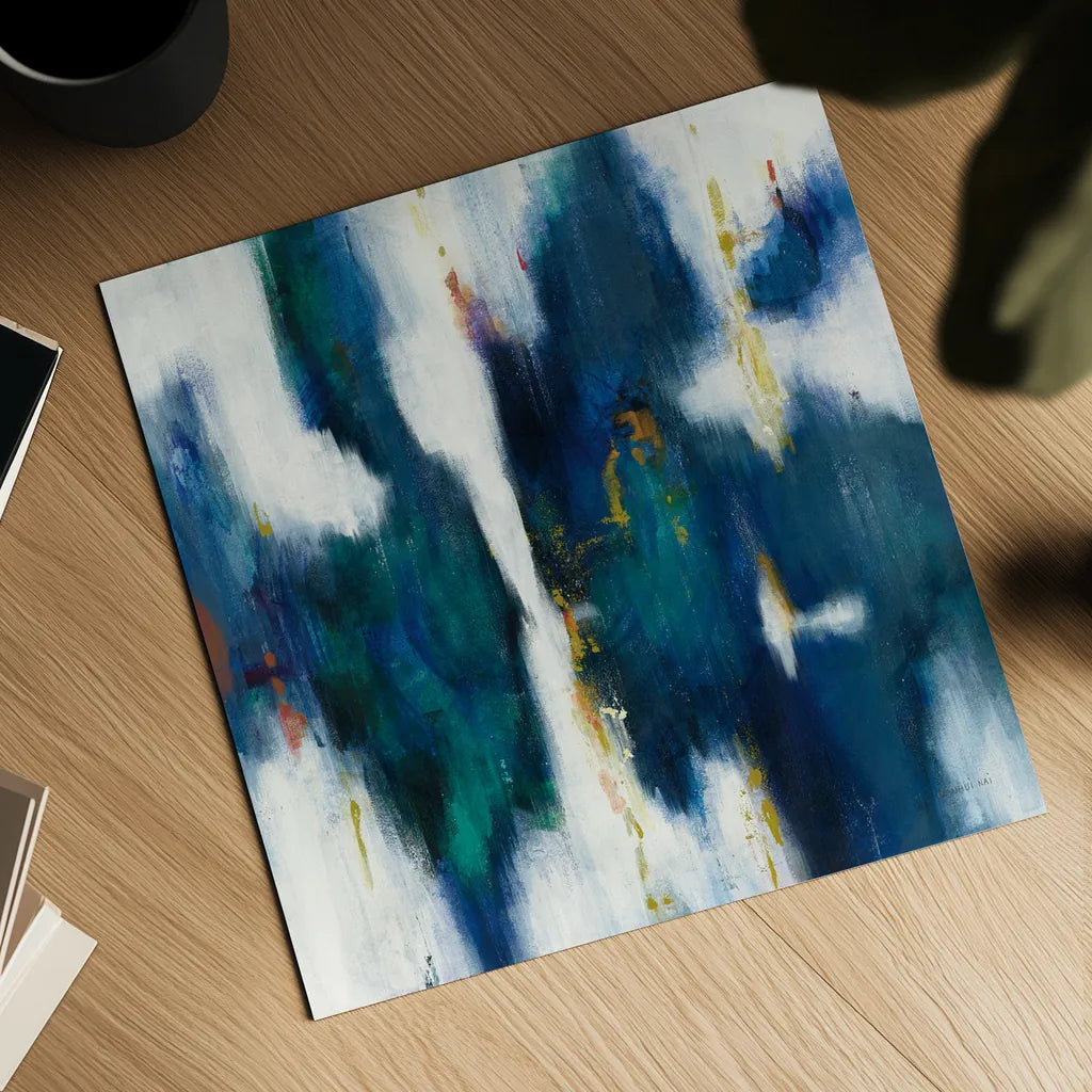 Blue Texture I by Danhui Nai. Shown as a detailed flat fine art print, highlighting archival giclee quality. Available as an archival giclee rolled canvas, fine art paper, or poster print. SKU 47249a.