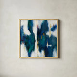 Blue Texture I by Danhui Nai. Shown in a natural wood glass frame for a timeless modern aesthetic. Available as an archival giclee rolled canvas, fine art paper, or poster print. SKU 47249a.