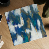 Blue Texture II Gold by Danhui Nai. Shown as a detailed flat fine art print, highlighting archival giclee quality. Available as an archival giclee rolled canvas, fine art paper, or poster print. SKU 65922a.