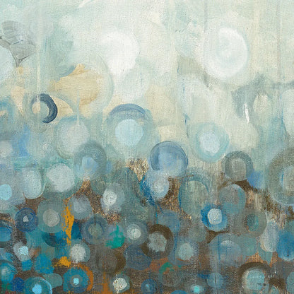 Blue and Bronze Dots VIII by Danhui Nai. SKU 29770a. Archival Giclee Fine art print for wall decor.