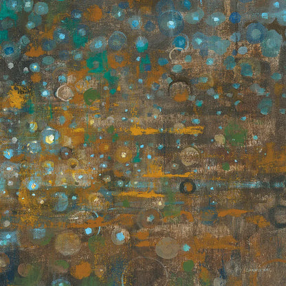 Blue and Bronze Dots X by Danhui Nai. SKU 29772a. Archival Giclee Fine art print for wall decor.