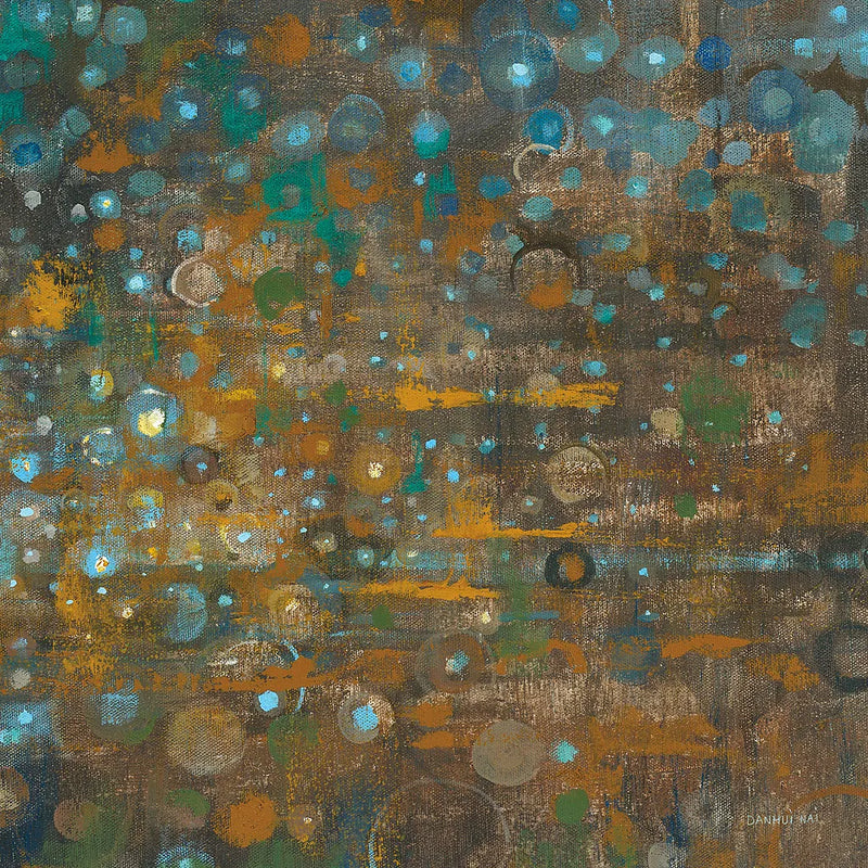 Blue and Bronze Dots X by Danhui Nai. SKU 29772a. Archival Giclee Fine art print for wall decor.