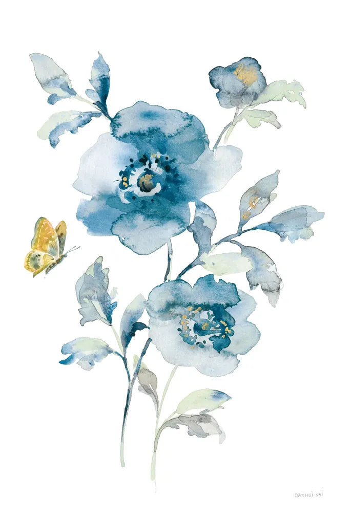 Blues of Summer II Gilded v2 by Danhui Nai. SKU 67383h. Archival Giclee Fine art print for wall decor.
