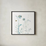 Blues of Summer IX by Danhui Nai. Shown in a sleek black glass frame for a contemporary gallery look. Available as an archival giclee rolled canvas, fine art paper, or poster print. SKU 63932a.