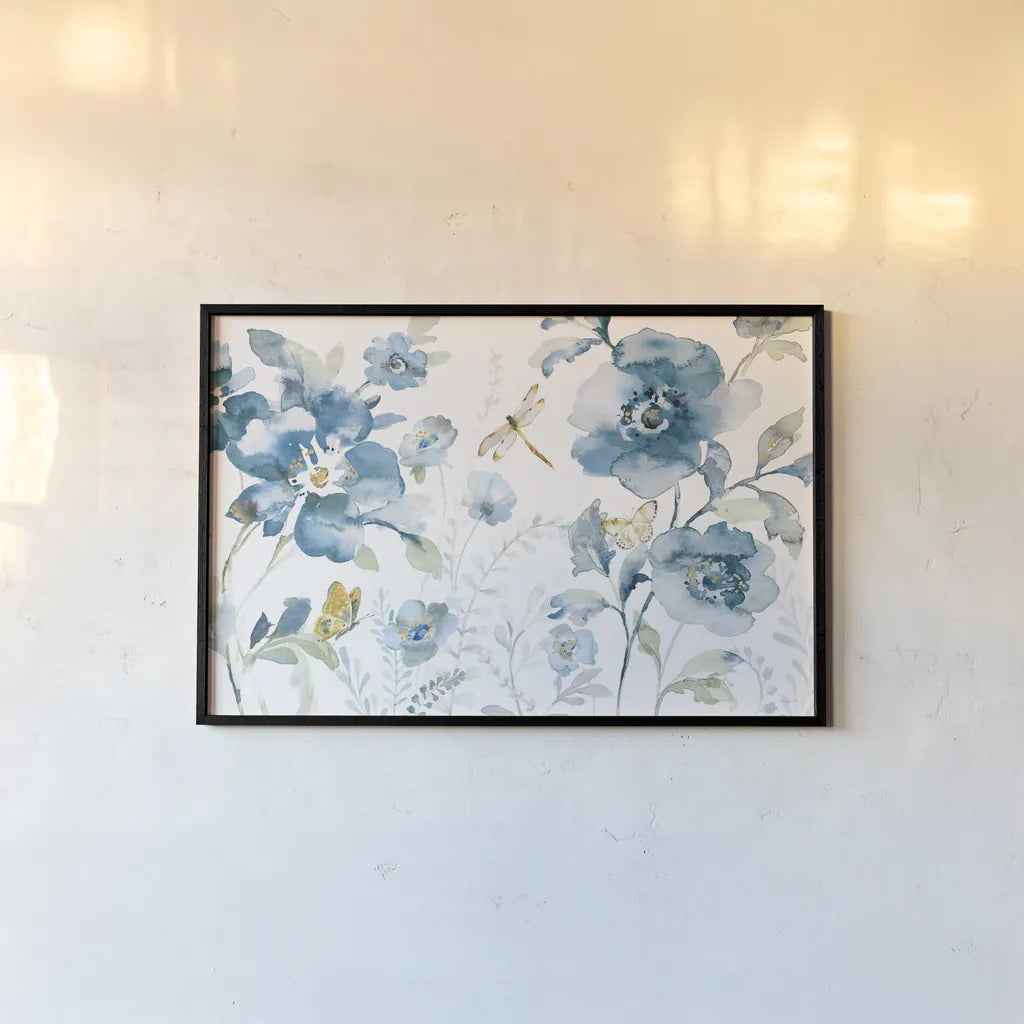 Blues of Summer V by Danhui Nai. shown as a paper print in a black flame. Available as a archival giclee rolled canvas, fine art paper, or poster print. SKU 63928i.