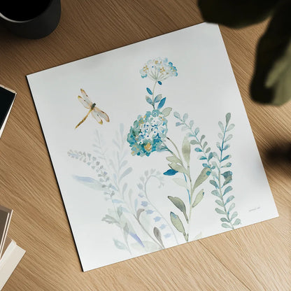 Blues of Summer VII by Danhui Nai. Shown as a detailed flat fine art print, highlighting archival giclee quality. Available as an archival giclee rolled canvas, fine art paper, or poster print. SKU 63930a.