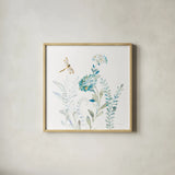 Blues of Summer VII by Danhui Nai. Shown in a natural wood glass frame for a timeless modern aesthetic. Available as an archival giclee rolled canvas, fine art paper, or poster print. SKU 63930a.