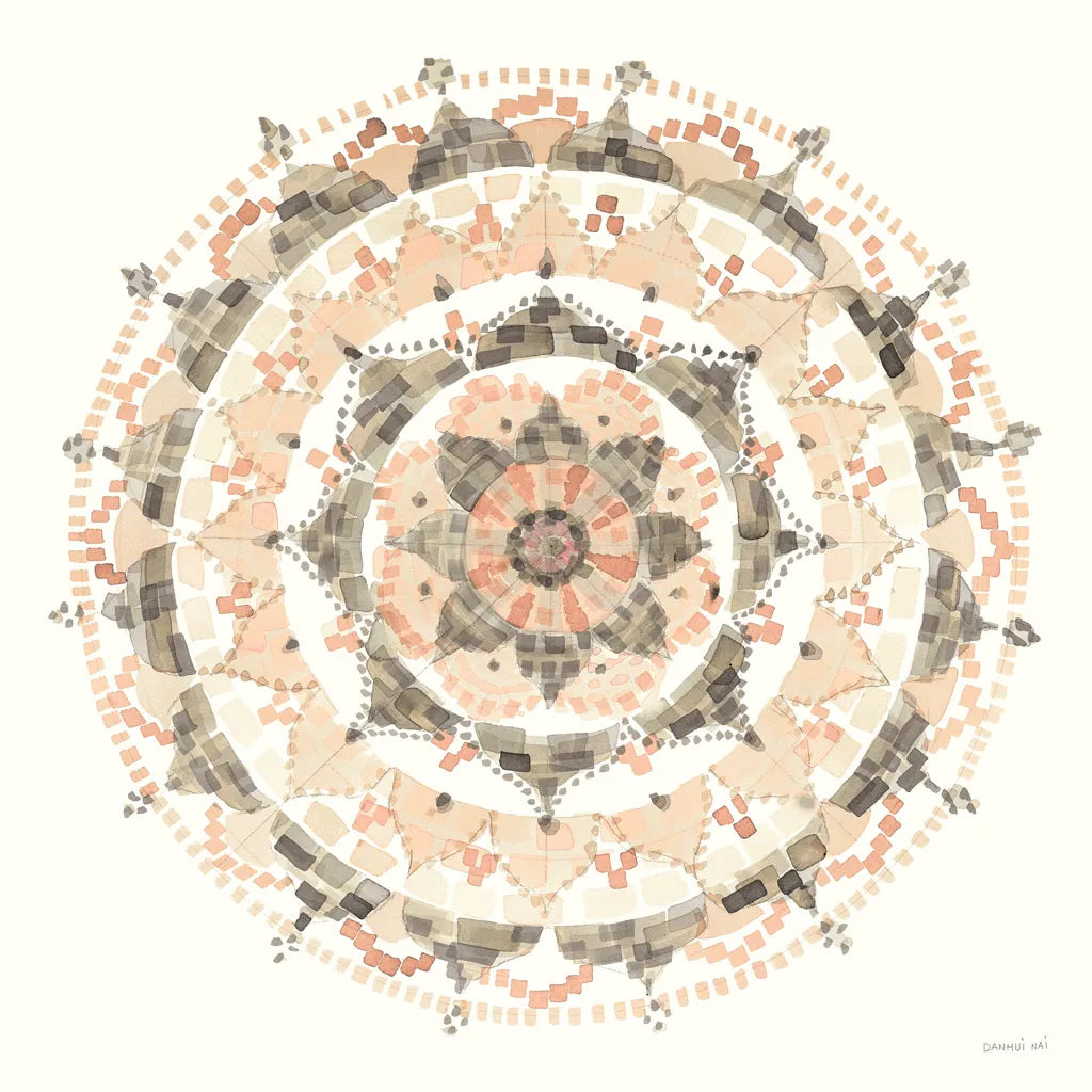 Blush Mandala by Danhui Nai. SKU 41577a. Archival Giclee Fine art print for wall decor.