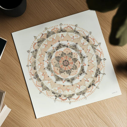 Blush Mandala by Danhui Nai. Shown as a detailed flat fine art print, highlighting archival giclee quality. Available as an archival giclee rolled canvas, fine art paper, or poster print. SKU 41577a.