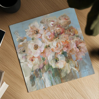 Blushing Bouquet by Danhui Nai. Shown as a detailed flat fine art print, highlighting archival giclee quality. Available as an archival giclee rolled canvas, fine art paper, or poster print. SKU 78543a.