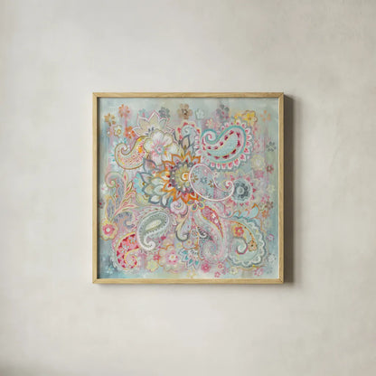 Boho Japonais by Danhui Nai. Shown in a natural wood glass frame for a timeless modern aesthetic. Available as an archival giclee rolled canvas, fine art paper, or poster print. SKU 30138a.