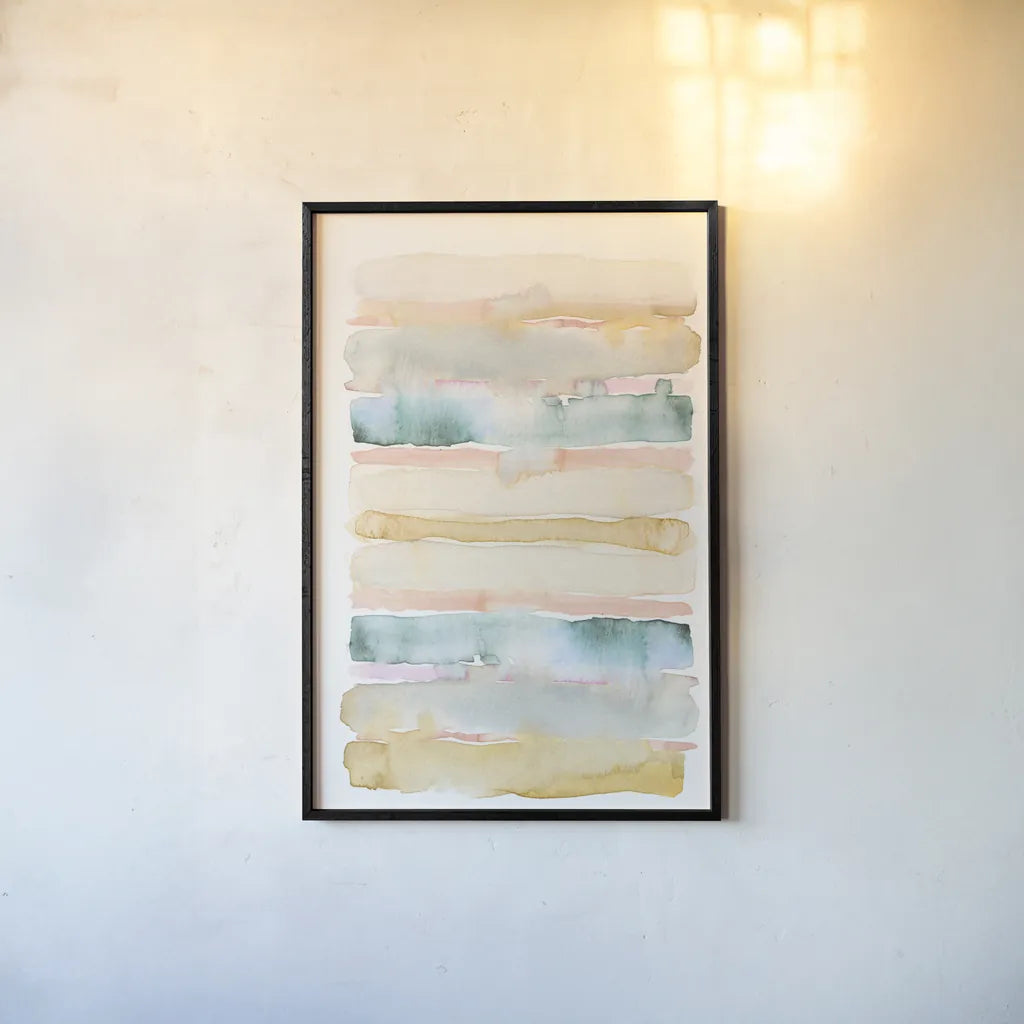 Boho Tropical Abstract II by Danhui Nai. shown as a paper print in a black flame. Available as a archival giclee rolled canvas, fine art paper, or poster print. SKU 72049h.