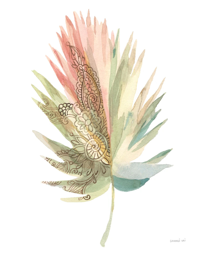 Boho Tropical Leaf IV on White by Danhui Nai
