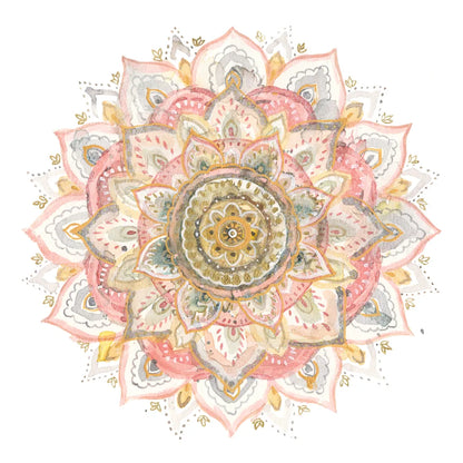 Boho Tropical Mandala on White by Danhui Nai. SKU 66120a. Archival Giclee Fine art print for wall decor.