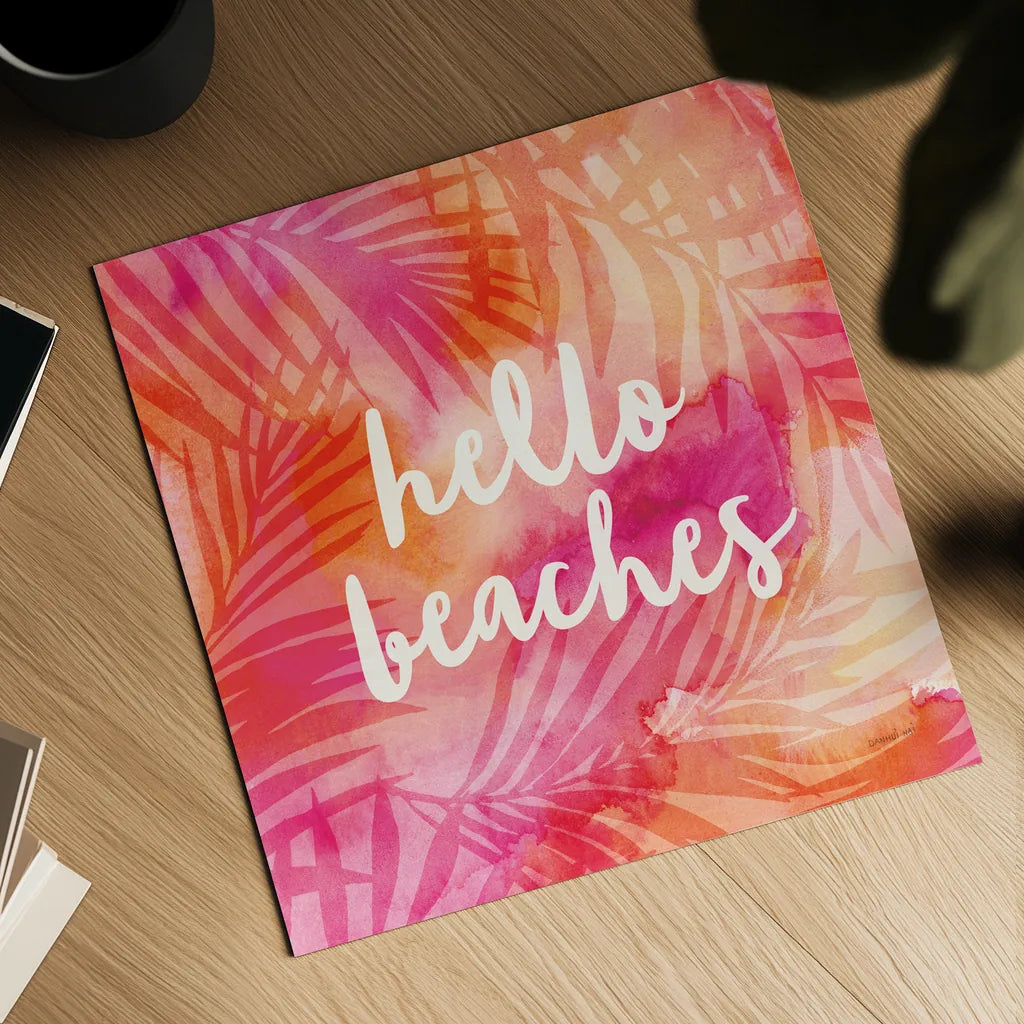 Boho Tropical Sign II by Danhui Nai. Shown as a detailed flat fine art print, highlighting archival giclee quality. Available as an archival giclee rolled canvas, fine art paper, or poster print. SKU 72051a.