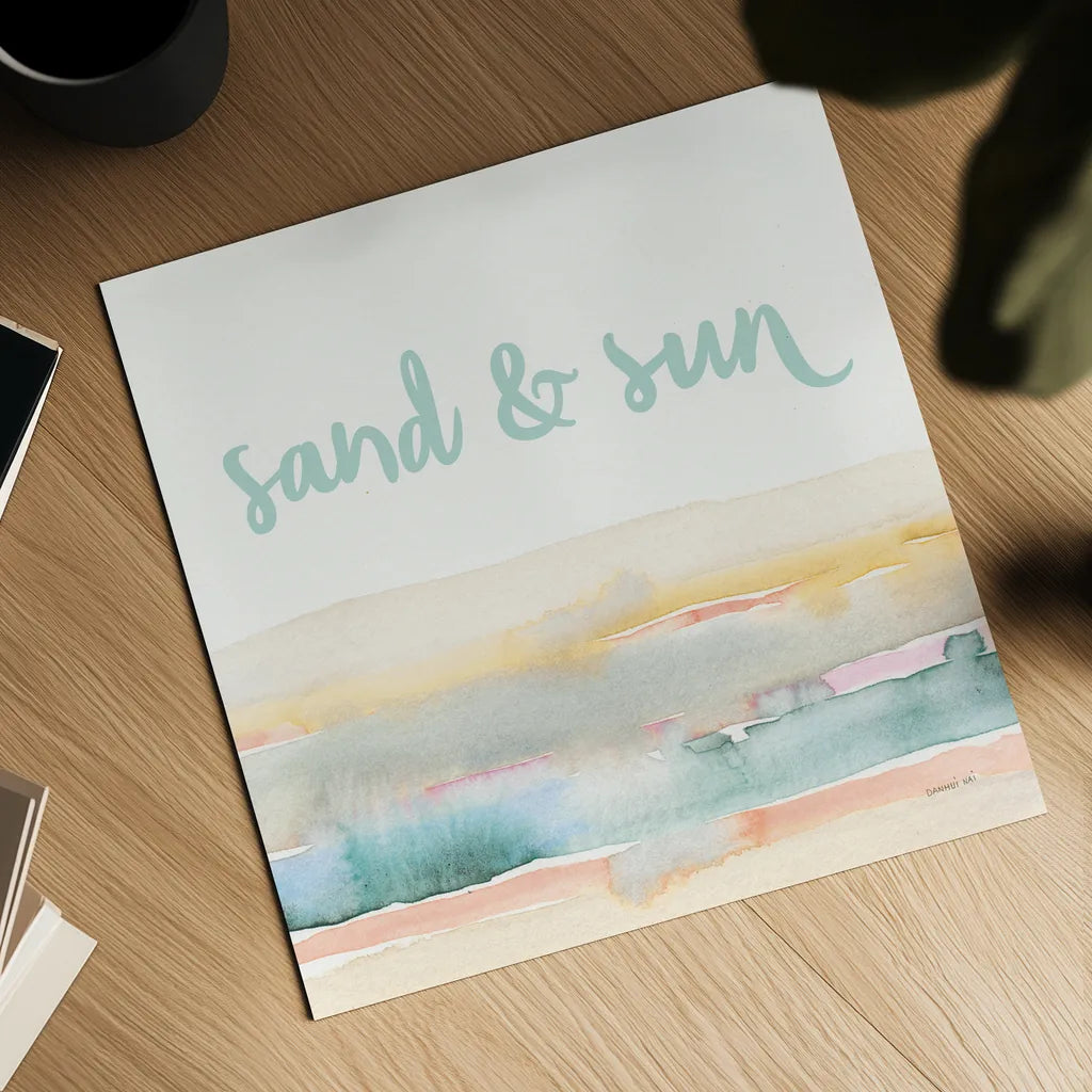 Boho Tropical Sign III by Danhui Nai. Shown as a detailed flat fine art print, highlighting archival giclee quality. Available as an archival giclee rolled canvas, fine art paper, or poster print. SKU 72052a.