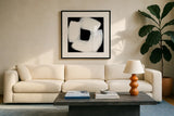 Bold Strokes by Danhui Nai. Displayed in a glass frame with matte in a clean modern living room. Available as an archival giclee rolled canvas, fine art paper, or poster print. SKU 102670a.