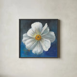 Boldest Bloom I by Danhui Nai. Shown in a sleek black glass frame for a contemporary gallery look. Available as an archival giclee rolled canvas, fine art paper, or poster print. SKU 64923a.