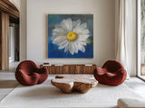 Boldest Bloom II by Danhui Nai. Shown as extra-large giant wall art in a modern living room. Available as an archival giclee rolled canvas, fine art paper, or poster print. SKU 64924a.