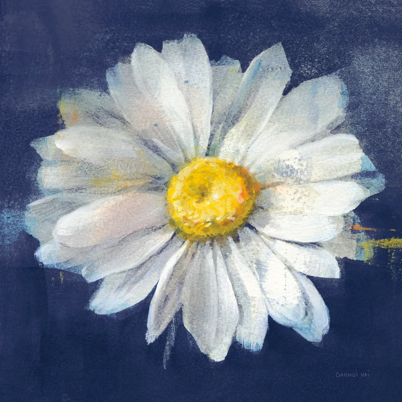 Boldest Bloom II Dark Blue by Danhui Nai. SKU 66622a. Archival Giclee Fine art print for wall decor.