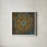Bombay Bohemian by Danhui Nai. Shown in a crisp white glass frame for a clean and minimalist style. Available as an archival giclee rolled canvas, fine art paper, or poster print. SKU 28650a.