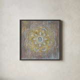 Bombay Bohemian Dark Neutral by Danhui Nai. Shown in a sleek black glass frame for a contemporary gallery look. Available as an archival giclee rolled canvas, fine art paper, or poster print. SKU 37383a.