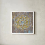 Bombay Bohemian Dark Neutral by Danhui Nai. Shown in a crisp white glass frame for a clean and minimalist style. Available as an archival giclee rolled canvas, fine art paper, or poster print. SKU 37383a.