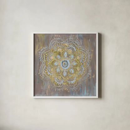 Bombay Bohemian Dark Neutral by Danhui Nai. Shown in a crisp white glass frame for a clean and minimalist style. Available as an archival giclee rolled canvas, fine art paper, or poster print. SKU 37383a.