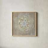 Bombay Bohemian Light Neutral by Danhui Nai. Shown in a natural wood glass frame for a timeless modern aesthetic. Available as an archival giclee rolled canvas, fine art paper, or poster print. SKU 37382a.