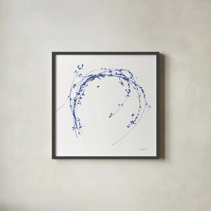 Botanical Halo I by Danhui Nai. Shown in a sleek black glass frame for a contemporary gallery look. Available as an archival giclee rolled canvas, fine art paper, or poster print. SKU 85378a.