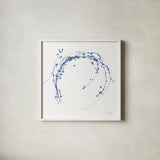 Botanical Halo I by Danhui Nai. Shown in a crisp white glass frame for a clean and minimalist style. Available as an archival giclee rolled canvas, fine art paper, or poster print. SKU 85378a.