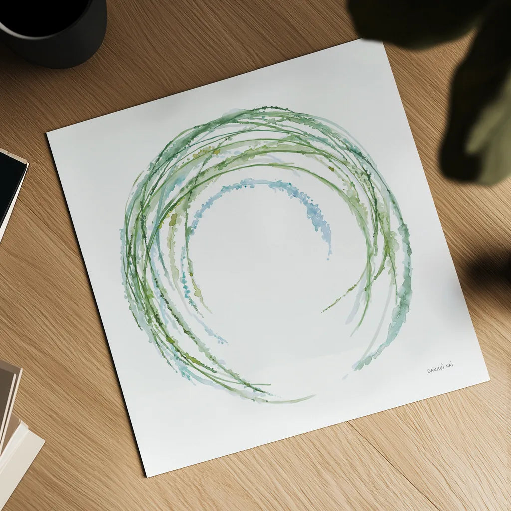 Botanical Halo II by Danhui Nai. Shown as a detailed flat fine art print, highlighting archival giclee quality. Available as an archival giclee rolled canvas, fine art paper, or poster print. SKU 85379a.